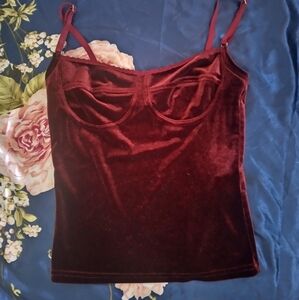 Bebe Velvet Bustier Crop Top Stretch Y2k